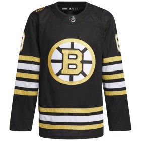 Mænd NHL Boston Bruins Trøje 100th Anniversary David Pastrnak Adidas 2023-24 Sort Authentic